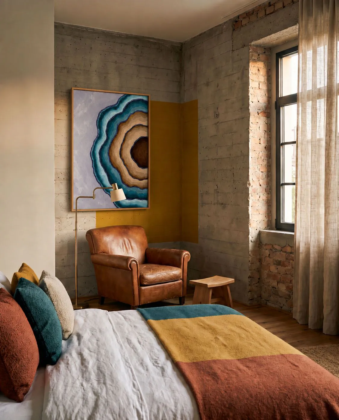Delivered artwork installed in a suite corner